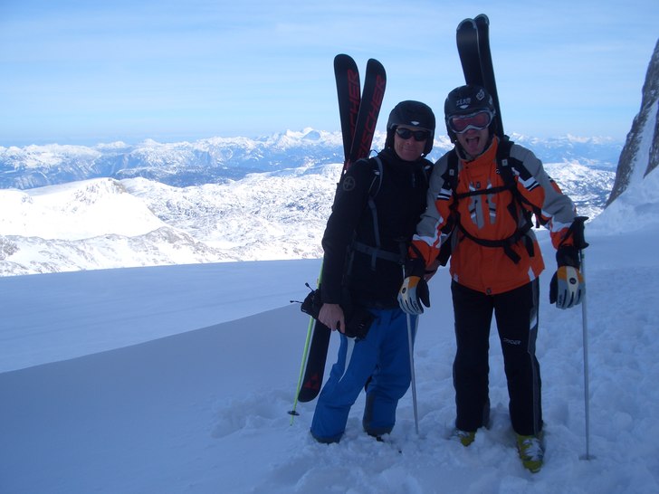 Glacier Dachstein Backcountry ski-run Edelgries - . Foto: Maik. Åkare: Martin (on the left) - Chris (on the right).