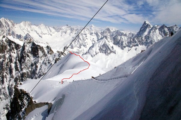 Vi valde den högre lite svårare linjen istället. Foto: Natalie.