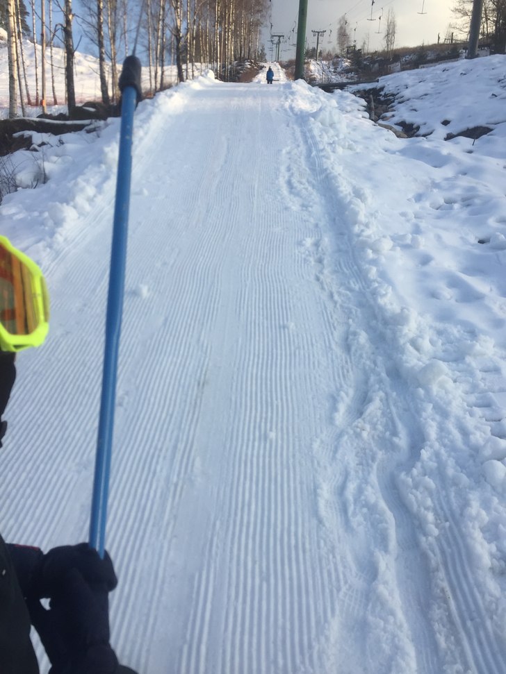 Äntligen snö i liftgatan efter månaga års uppe.