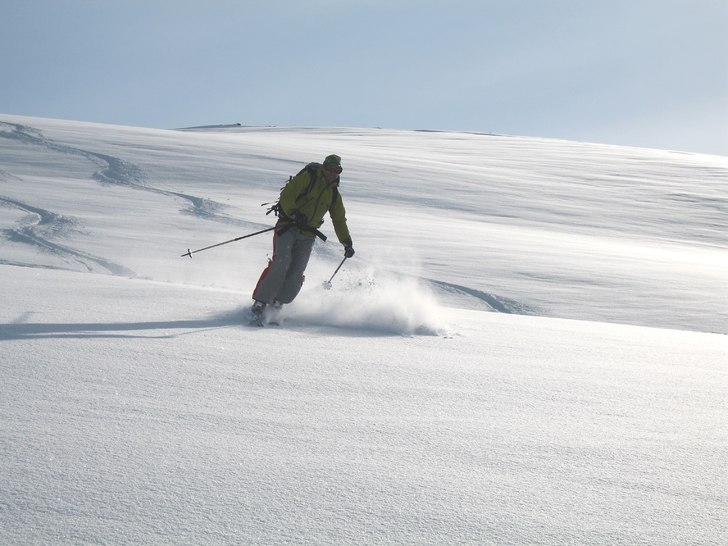 På topptur i Gränsen.. Foto: Camilla Wärle. Åkare: Magnus Wärle.