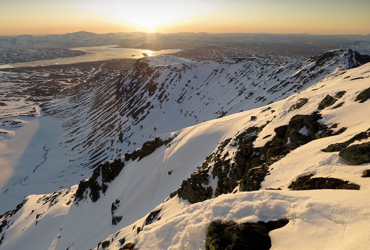 Norgerännan 1 kammen man följer från topplatån. Foto: Mattias Skantz.