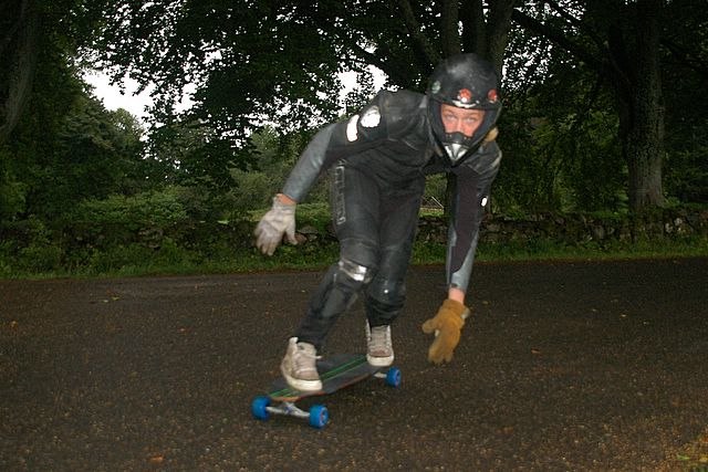En väldigt regning 90 graders kurva i SM backen. . Åkare: Särjade Jeppan.