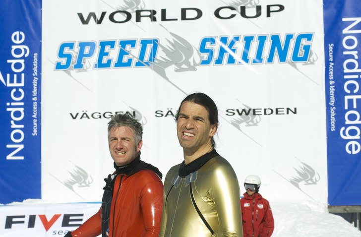 Vinnaren av 2007 WC tävling i speedskiing i Säle. Foto: Philippe May. Åkare: n/a.