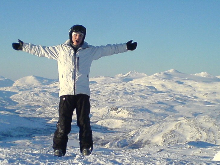 1444 steg till toppen.
Lycka!. Foto: Mats Mäki. Åkare: Hannes Mäki.