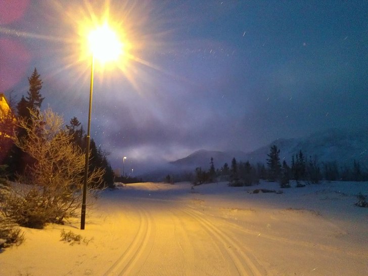 -4 og sjanse for snø! 
Litt og litt snø kommer h.