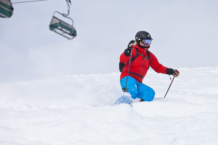 Vi drämde lite puder under liftarna. Det var ca 5. Foto: Peter Igelhammar. Åkare: Johan Källfelt.