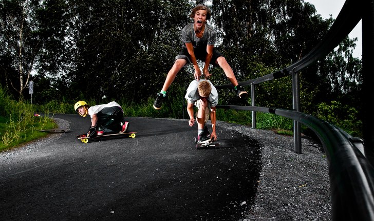 Foto: Andreas Bryngel (jag). Åkare: Johan Boman, Algot Olsen, Hjalmar Olsen.