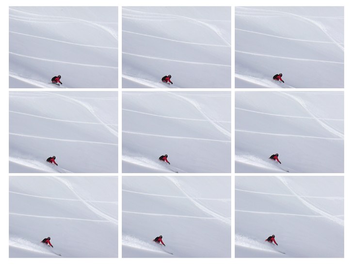 En fint åk från 3900 m ner mot byn Drang. Foto: Adam Hedström. Åkare: Pär Wikström.