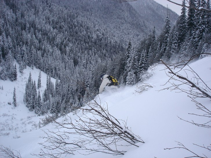 Ännu mera snö. Sista åket på dagen var det abs. Foto: ?. Åkare: jag.
