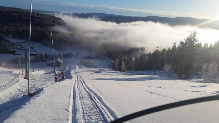 Nysnø!
Vi har fått snø i natt! Gradestokken vis.