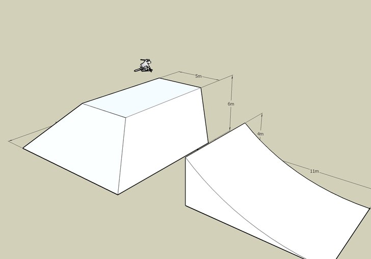 Hoppet vi planerar för Skifix Big Air #2 och #3. Foto: Emil. Åkare: 3d-modell.