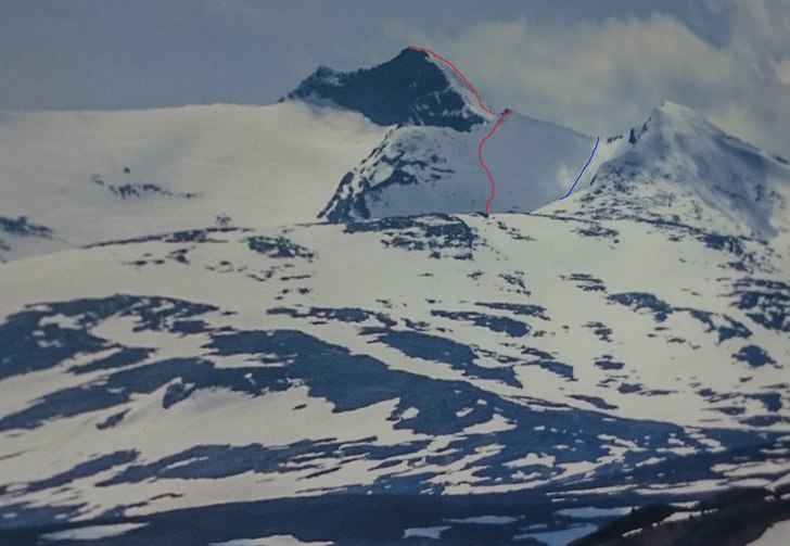Den vänstra röda linjen är via Pyramiden och de. Foto: Mattias Skantz.