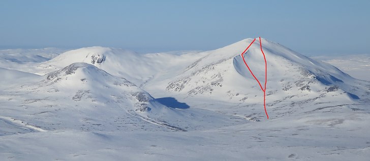 Grytan på Storsnasen samlar bra snö och är bra . Foto: Mattias Skantz.