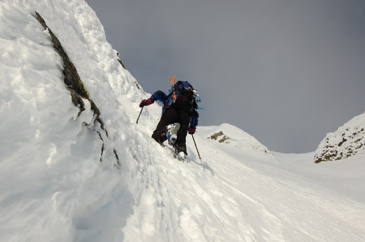 Her er det bratt! Dette var "klatre og dingle. Foto: Per Hasvold. Åkare: Bjørnulf.