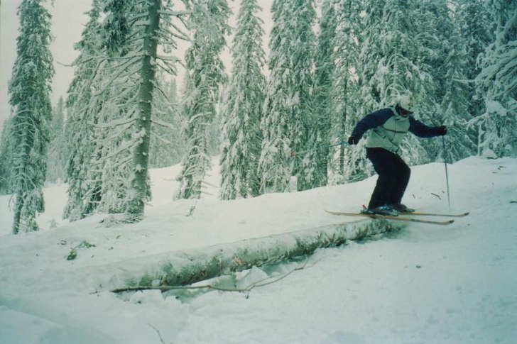 En soft träd rail vid sidan av Stina. Foto: Patrik "PaTa" Södergren. Åkare: Peter Withfeldt.