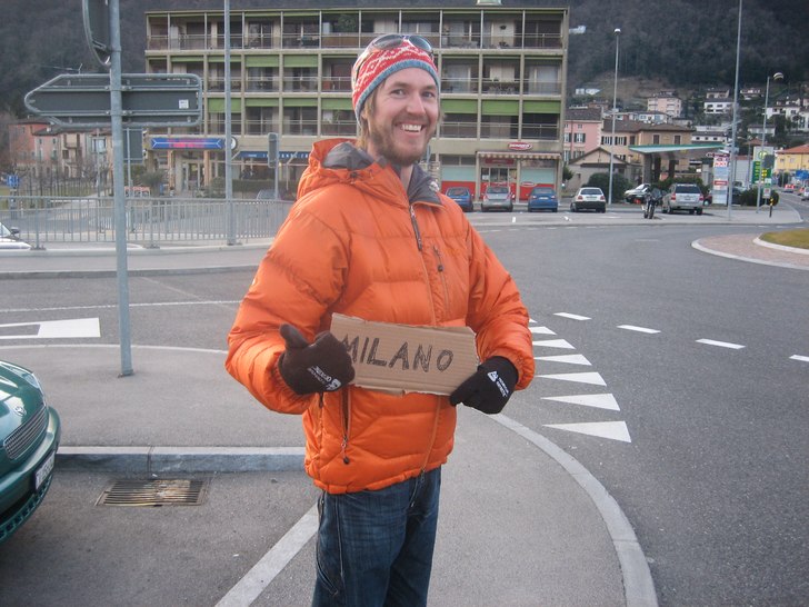 bilen gick sönder halvvägs till San Siro.... Foto: Erik Nyberg. Åkare: Eskil Månsson.