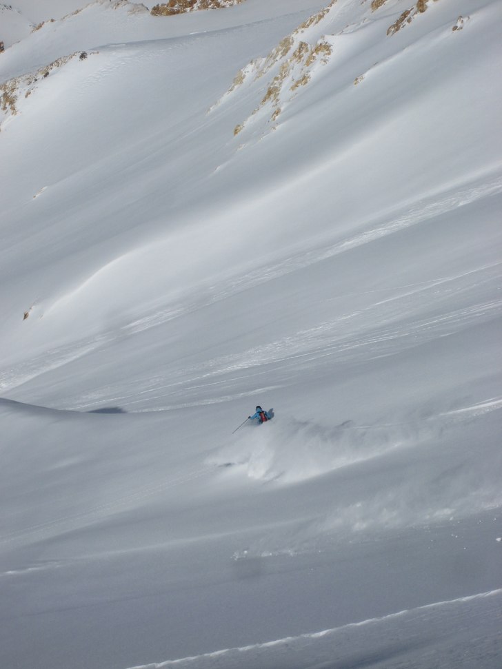 Efter 2,5 timmars hikande fick man denna linjen, l. Foto: George Hamilton. Åkare: Erik Rasmusson.