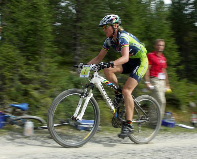 Världsmästaren i långlopp - Gunn-Rita Dahle. . Foto: Johan Sundström. Åkare: Gunn_rita Dahle.