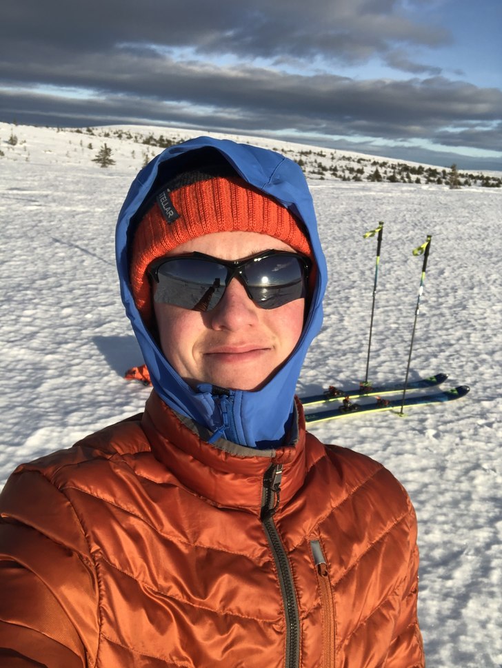 På toppen av norra kalven i sälen, klockan är 0.