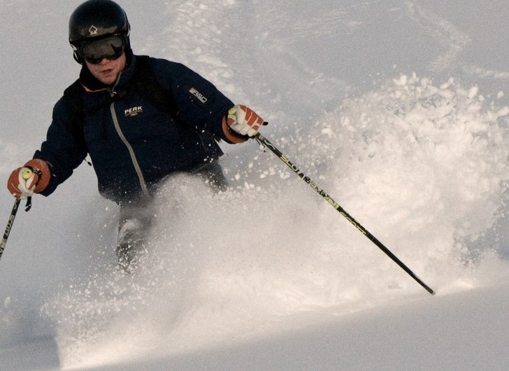 Säsongstart i början av december. Foto: Patrick Södermark. Åkare: Tobbe.