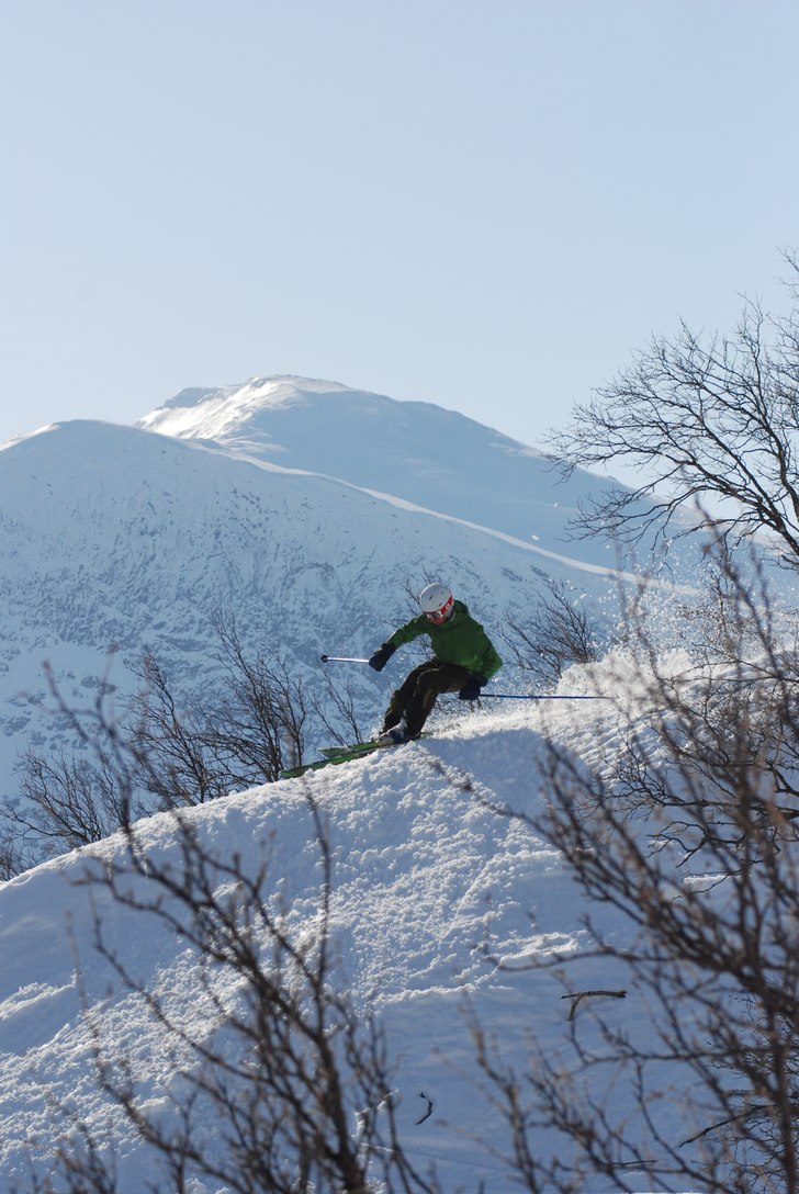 Sol och skidglädje. Foto: Erik Wesrberg. Åkare: Rickard Ivarsson.