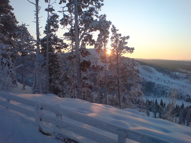 Soluppgång i Tännäskröket. Foto: Jag.