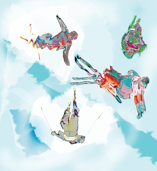 Lite photoshopade bilder på puckelpist åkare i f. Foto: Agata.