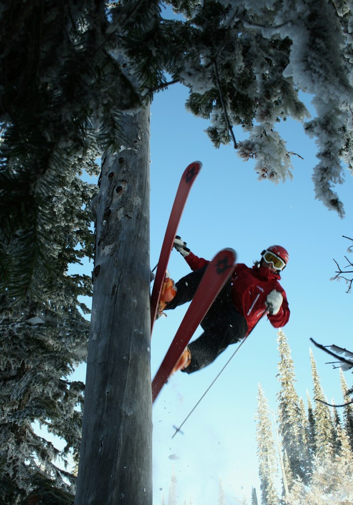 Finns det inget puder får man hoppa in i träd.... Foto: Fredrik. Åkare: Patrik Holmqvist.