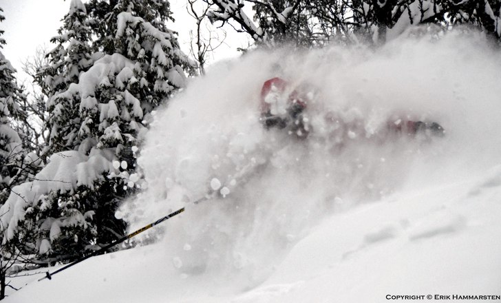 Robban har hittat lite puder. Foto: Erik Hammarsten. Åkare: Robban Axberg.