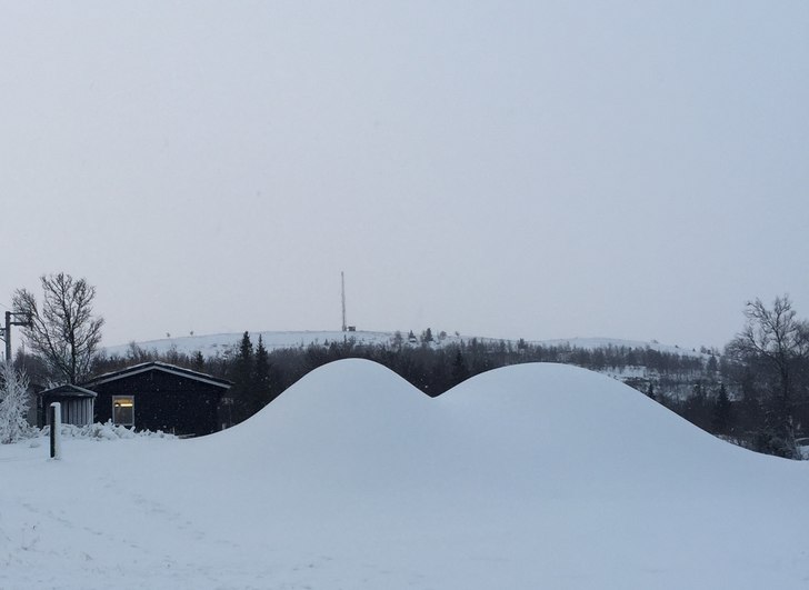 Hauger med snø...
Bra med kunstsnø og dryss med .