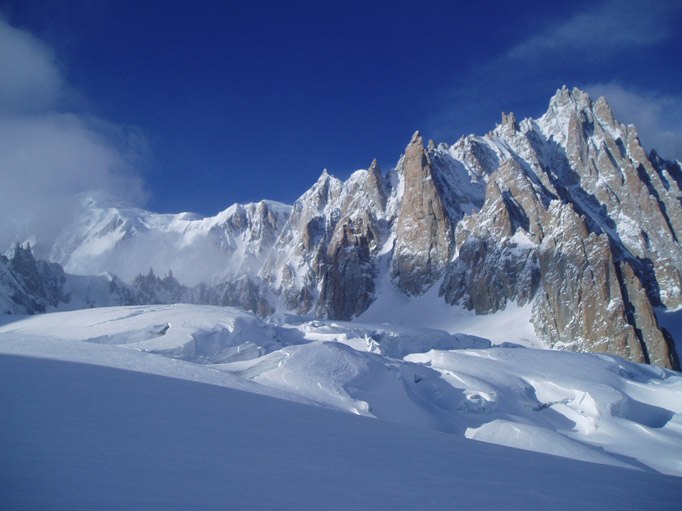 Mount Blanc sett från Vallée Blanch. Foto: Cecilia Berghammer.