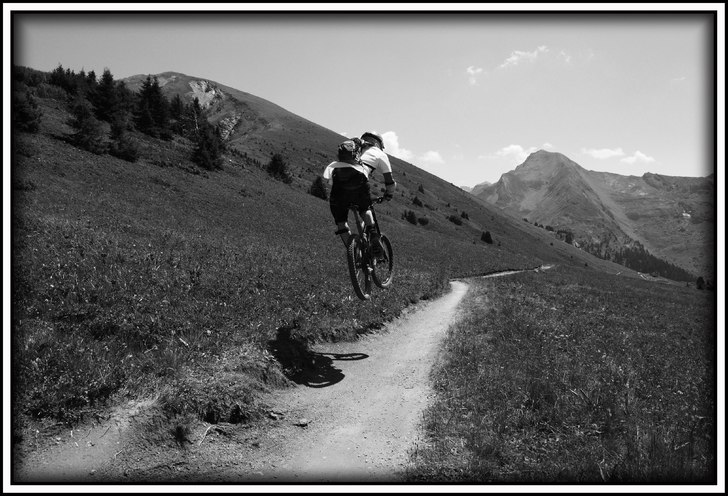 Alperna by summer. Singletrack så det räckte och. Foto: Eric Westling. Åkare: Anders.