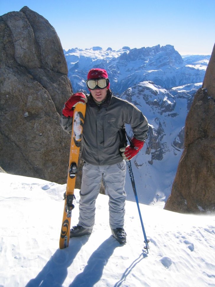 Marmolada-glaciären. 3265 m.ö.h!. Foto: Mikael Holm. Åkare: Robert Holm.