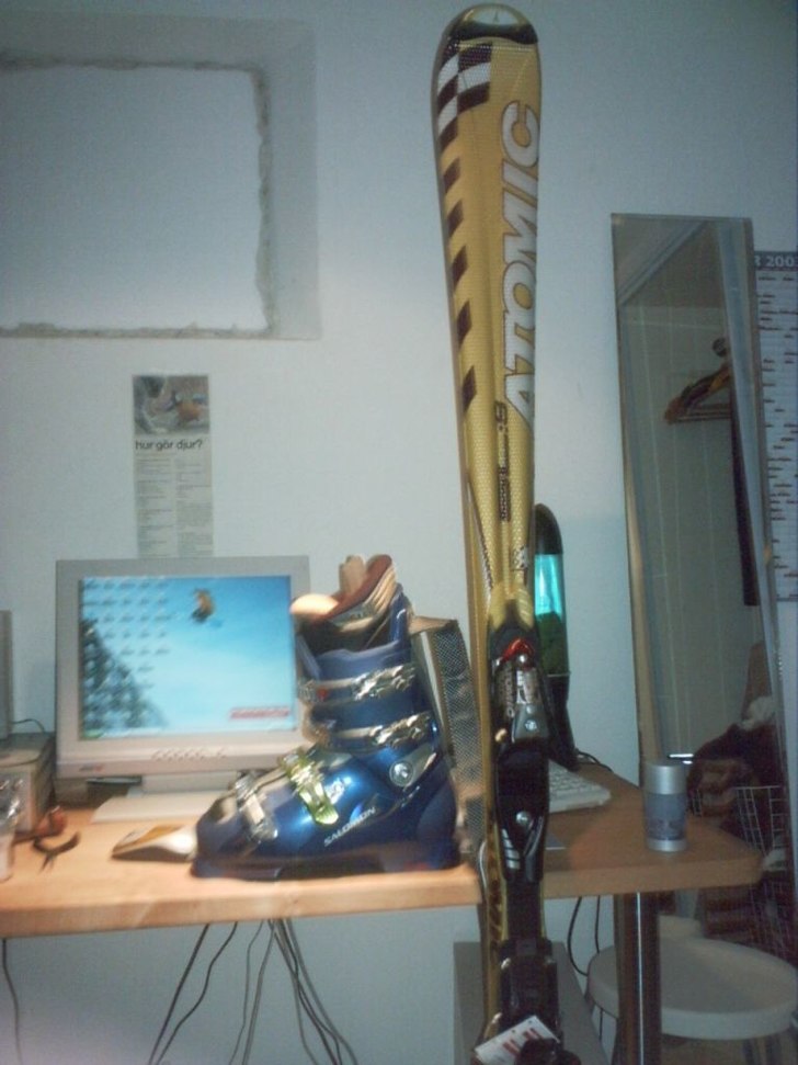 Mina SL9-lagg och mina X wave 8.0-pjäxor.. Jag sk. Foto: Gustav Bondeman. Åkare: Gustav Bondeman.