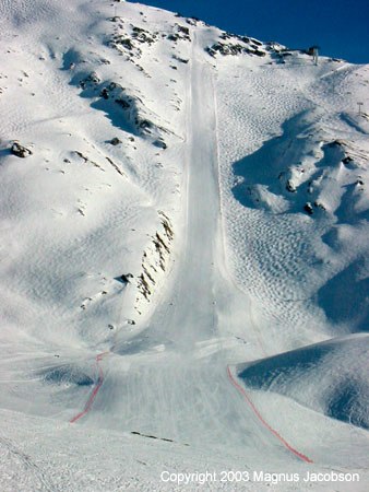 Aguille rouge, världens snabbaste skidbacke. Foto: Magnus Jacobson.