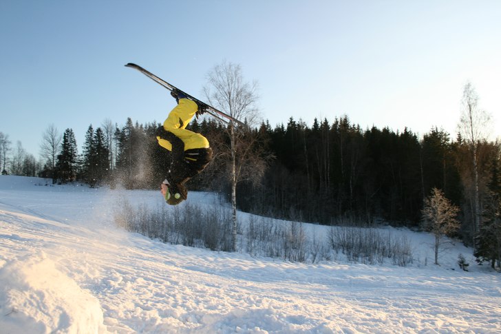 Första landade backflipen!!!!. Foto: Syster min. Åkare: Jag.