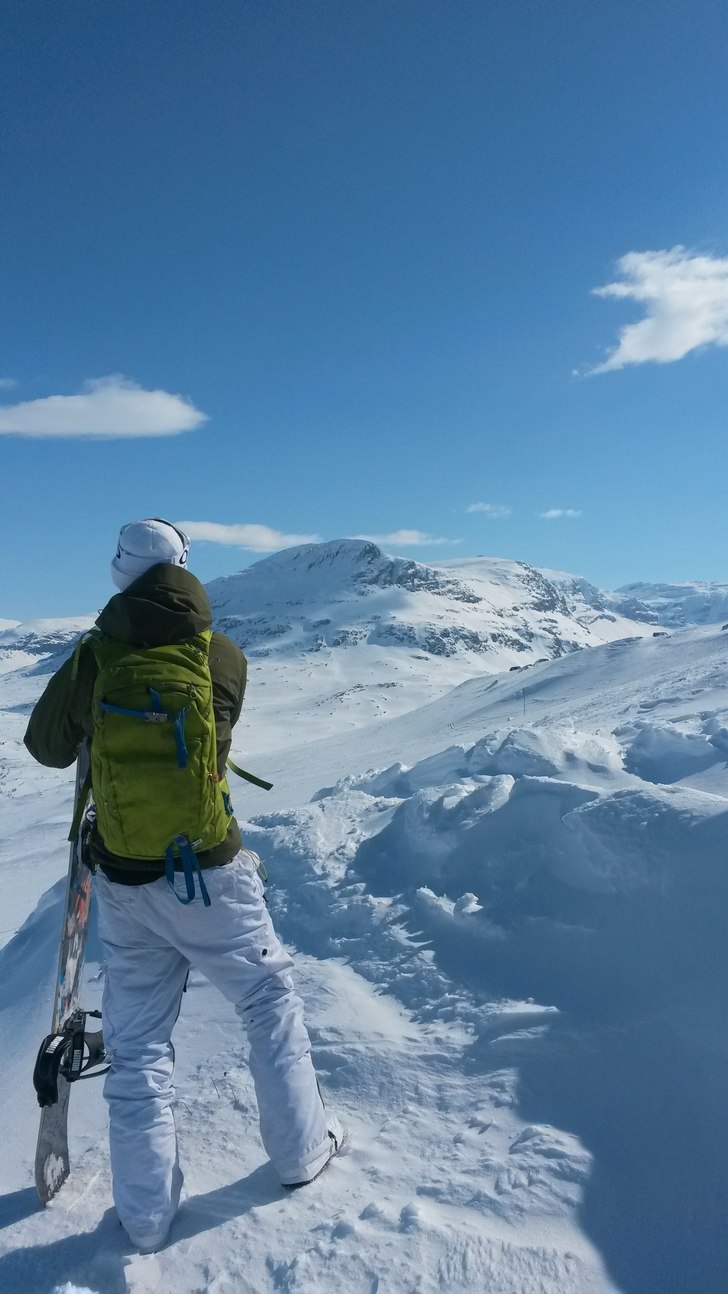 Toptur mot lokkta stugan. Åkare: jag.