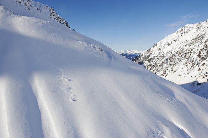 Offpiståkning i Prättigau (område runt Klosters.