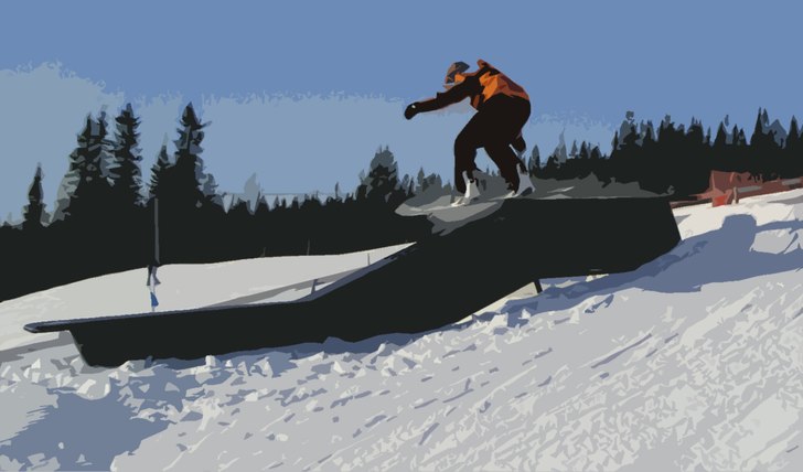 Första gången man testar en rail, eller curb ell. Foto: David. Åkare: LinusF.