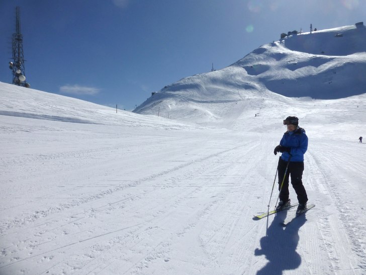 Vy mot toppen av Mt Cimone. Foto: Mats Larsen. Åkare: Åsa.