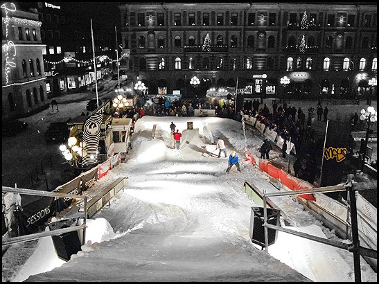 Från toppen. Sundsvall Railstyle 2008, SRS. Foto: Joacim Eriksson. Åkare: Okänd.