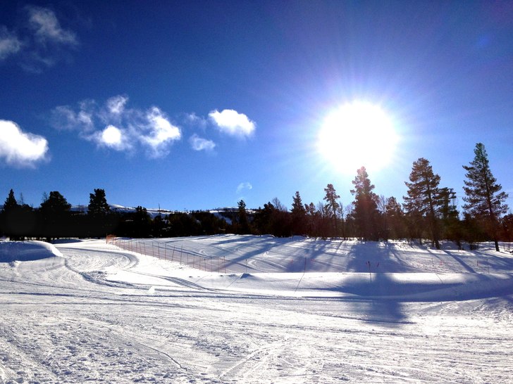 Sommertid og skiforhold
Sola skinner, fuglene kvit.