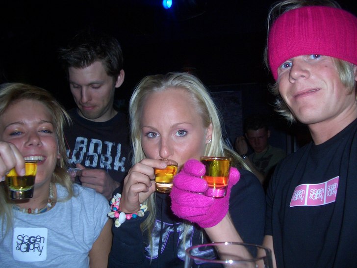 Gallianos Sopranos efter ÅRE Freerideweek. Foto: Siggen. Åkare: Siggern, Ingern og Sjefen.