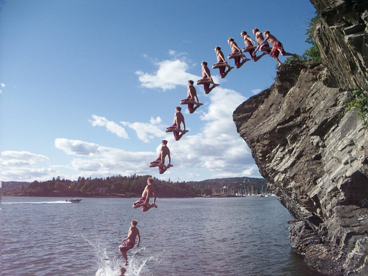 lite hopp o lek vid klipporna på bygdoy. Foto: Robert Lundell. Åkare: peter broberg.