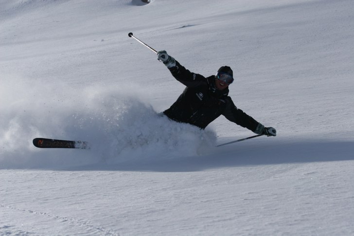 Tappade ena skidan i åkningen. Foto: Maria Almelöv. Åkare: Jag.