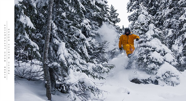 Snålblåst, ingen sikt och dålig snö - men Hugo. Foto: Marcus Rönne. Åkare: Hugo Ljungquist.