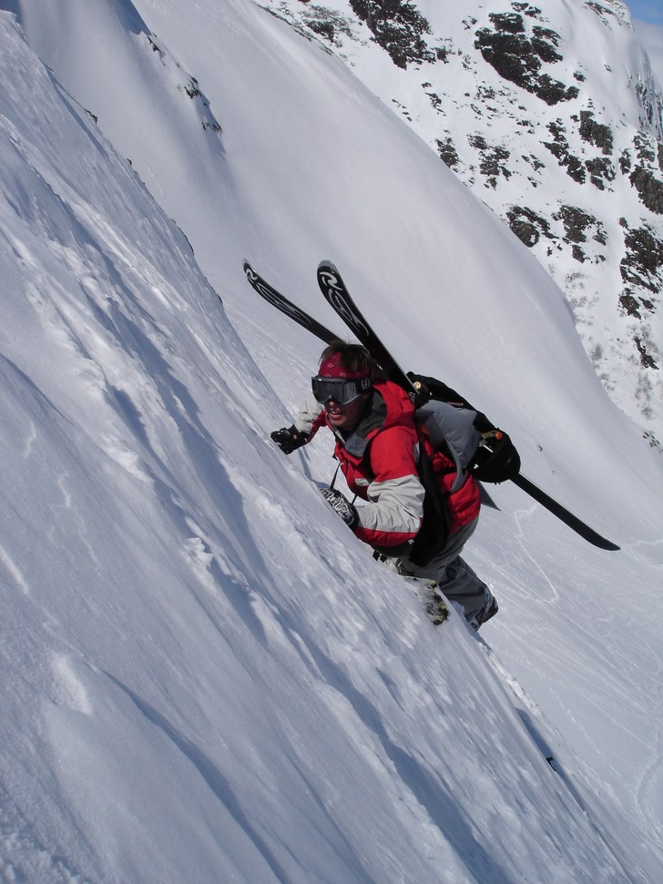 en köttig "traveshering" uppför fjella. Foto: Henke. Åkare: Gredin.