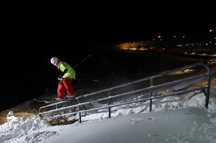 Körde ett lätt räcke efter vi blev ivägkörda . Foto: Thomas Charry. Åkare: Elias Henderson.