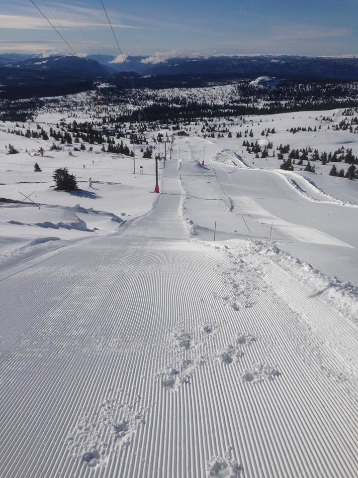 Flott senvinter på Storefjell.  5 cm nysnø og pu.