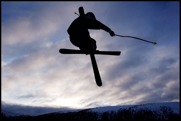 Tog bilden i huvudbacken i Tandådalen med solnedg. Foto: Ulf Lindner.